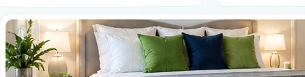 Professional cleaner refreshing a bright bedroom